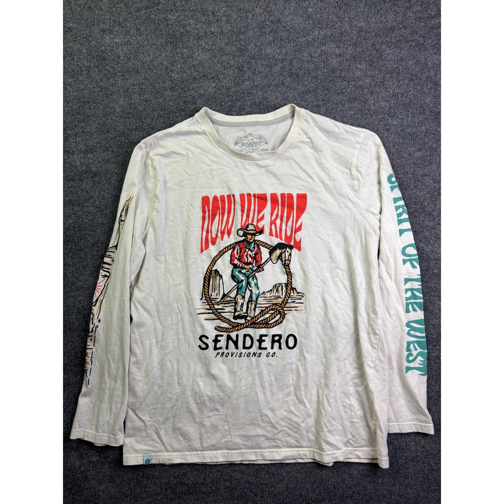 Sendero Provisions Co Long Sleeve T-Shirt Mens XXL White Now We Ride Graphic Tee